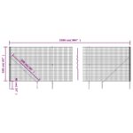 vidaXL Drôtený plot s kotviacimi hrotmi zelený 1,6x25 m – Obrázok 5
