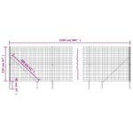 vidaXL Drôtený plot s kotviacimi hrotmi zelený 2,2x25 m – Obrázok 5