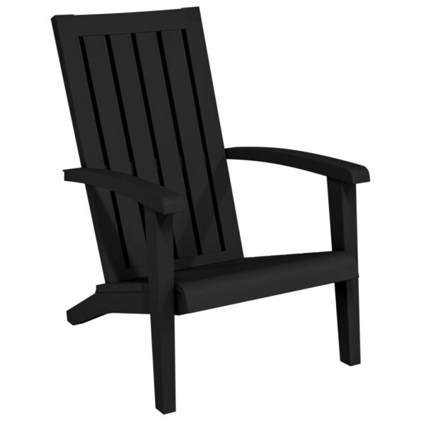 vidaXL Záhradná stolička Adirondack čierna polyratan – Obrázok 2