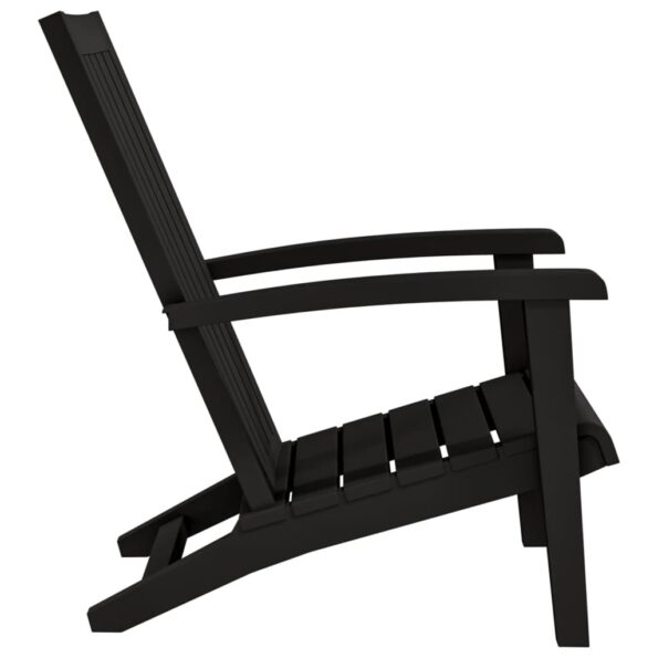 vidaXL Záhradná stolička Adirondack čierna polyratan – Obrázok 4