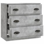 vidaXL Komoda betónovo sivá 70x35,5x67,5 cm spracované drevo – Obrázok 3