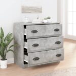 vidaXL Komoda betónovo sivá 70x35,5x67,5 cm spracované drevo – Obrázok 6