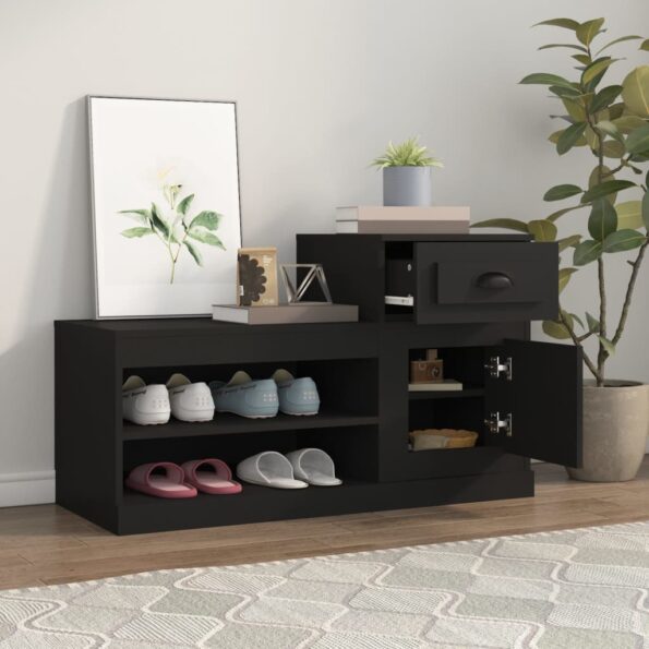 vidaXL Botník čierny 100x42x60 cm kompozitné drevo – Obrázok 3