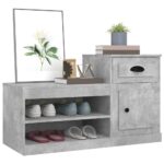 vidaXL Botník betónovo sivý 100x42x60 cm kompozitné drevo – Obrázok 4