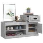 vidaXL Botník betónovo sivý 100x42x60 cm kompozitné drevo – Obrázok 5