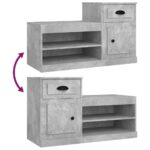 vidaXL Botník betónovo sivý 100x42x60 cm kompozitné drevo – Obrázok 9