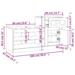 vidaXL Botník betónovo sivý 100x42x60 cm kompozitné drevo – Obrázok 11