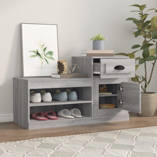 vidaXL Botník sivý dub sonoma 100x42x60 cm kompozitné drevo – Obrázok 3