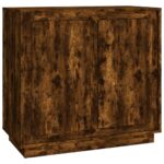 vidaXL Komoda dymový dub 80x34x75 cm kompozitné drevo – Obrázok 2