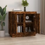vidaXL Komoda dymový dub 80x34x75 cm kompozitné drevo – Obrázok 3