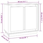 vidaXL Komoda dymový dub 80x34x75 cm kompozitné drevo – Obrázok 8