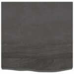 vidaXL Nástenná polica tmavohnedá 60x60x(2-4) cm ošetrený dubový masív – Obrázok 2