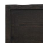 vidaXL Nástenná polica tmavohnedá 60x60x(2-4) cm ošetrený dubový masív – Obrázok 5