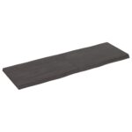 vidaXL Stolová doska tmavohnedá 120x40x(2-4)cm ošetrený masív hrany – Obrázok 2