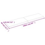 vidaXL Stolová doska tmavohnedá 160x40x(2-4)cm ošetrený masív hrany – Obrázok 8