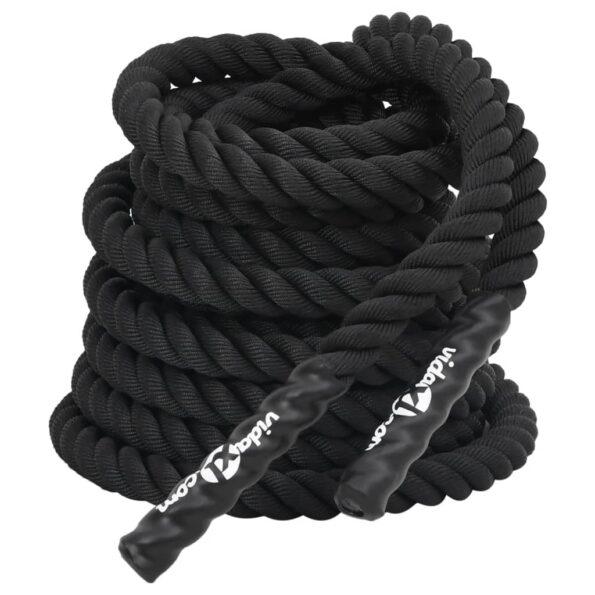 vidaXL Bojové lano čierne 15 m 11 kg polyester – Obrázok 2