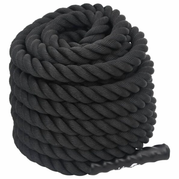 vidaXL Bojové lano čierne 15 m 11 kg polyester – Obrázok 3