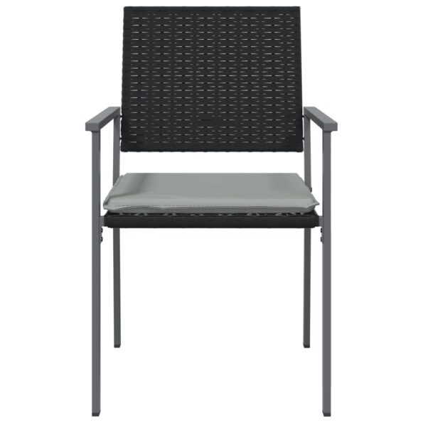 vidaXL Záhradné stoličky s vankúšmi 6ks čierne 54x62,5x89 cm polyratan – Obrázok 4