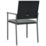vidaXL Záhradné stoličky s vankúšmi 6ks čierne 54x62,5x89 cm polyratan – Obrázok 6