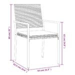 vidaXL Záhradné stoličky s vankúšmi 6ks čierne 54x62,5x89 cm polyratan – Obrázok 9