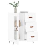 vidaXL Komoda biela 69,5x34x90 cm kompozitné drevo – Obrázok 4