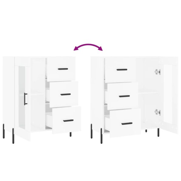 vidaXL Komoda biela 69,5x34x90 cm kompozitné drevo – Obrázok 9