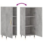 vidaXL Komoda betónovo sivá 34,5x34x90 cm spracované drevo – Obrázok 9