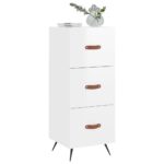 vidaXL Komoda lesklá biela 34,5x34x90 cm spracované drevo – Obrázok 3