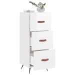 vidaXL Komoda lesklá biela 34,5x34x90 cm spracované drevo – Obrázok 4