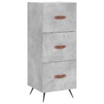 vidaXL Komoda betónovo sivá 34,5x34x90 cm spracované drevo – Obrázok 2