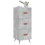 vidaXL Komoda betónovo sivá 34,5x34x90 cm spracované drevo – Obrázok 3