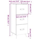 vidaXL Komoda betónovo sivá 34,5x34x90 cm spracované drevo – Obrázok 12