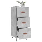 vidaXL Komoda betónovo sivá 34,5x34x90 cm spracované drevo – Obrázok 4