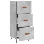 vidaXL Komoda betónovo sivá 34,5x34x90 cm spracované drevo – Obrázok 5