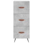 vidaXL Komoda betónovo sivá 34,5x34x90 cm spracované drevo – Obrázok 6