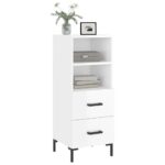 vidaXL Komoda lesklá biela 34,5x34x90 cm spracované drevo – Obrázok 3