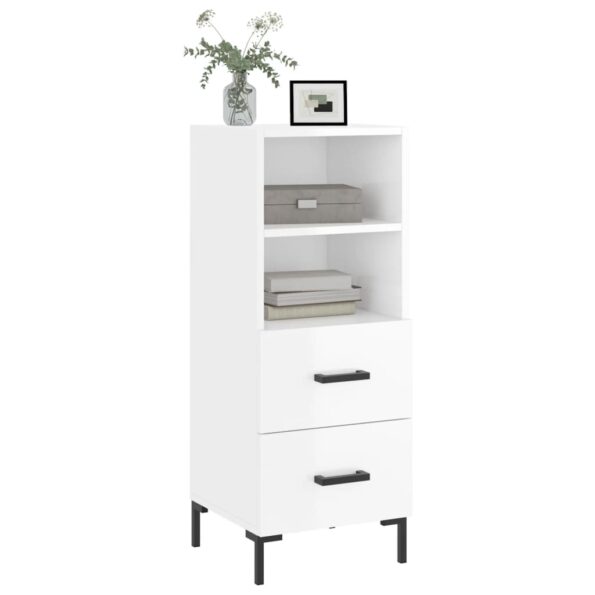 vidaXL Komoda lesklá biela 34,5x34x90 cm spracované drevo – Obrázok 3