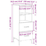 vidaXL Komoda lesklá biela 34,5x34x90 cm spracované drevo – Obrázok 12