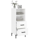 vidaXL Komoda lesklá biela 34,5x34x90 cm spracované drevo – Obrázok 4