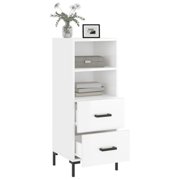 vidaXL Komoda lesklá biela 34,5x34x90 cm spracované drevo – Obrázok 4