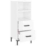 vidaXL Komoda lesklá biela 34,5x34x90 cm spracované drevo – Obrázok 5