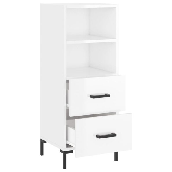 vidaXL Komoda lesklá biela 34,5x34x90 cm spracované drevo – Obrázok 5
