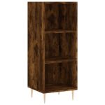 vidaXL Komoda dymový dub 34,5x32,5x90 cm kompozitné drevo – Obrázok 2