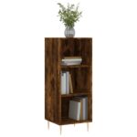 vidaXL Komoda dymový dub 34,5x32,5x90 cm kompozitné drevo – Obrázok 3