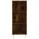 vidaXL Komoda dymový dub 34,5x32,5x90 cm kompozitné drevo – Obrázok 4