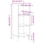 vidaXL Komoda čierna 34,5x32,5x90 cm kompozitné drevo – Obrázok 9