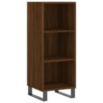 vidaXL Komoda hnedý dub 34,5x32,5x90 cm kompozitné drevo – Obrázok 2