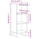 vidaXL Komoda hnedý dub 34,5x32,5x90 cm kompozitné drevo – Obrázok 9