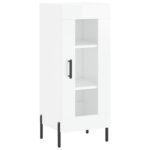vidaXL Komoda lesklá biela 34,5x34x90 cm spracované drevo – Obrázok 2
