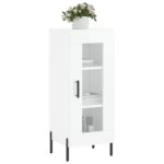 vidaXL Komoda lesklá biela 34,5x34x90 cm spracované drevo – Obrázok 3